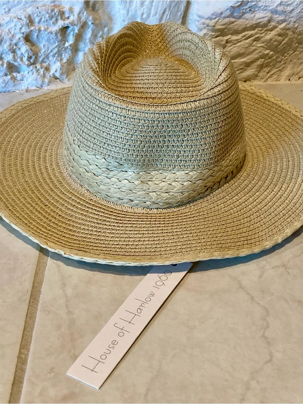 NWT House of Harlow 1960 Straw Sun Hat - Natural Tan